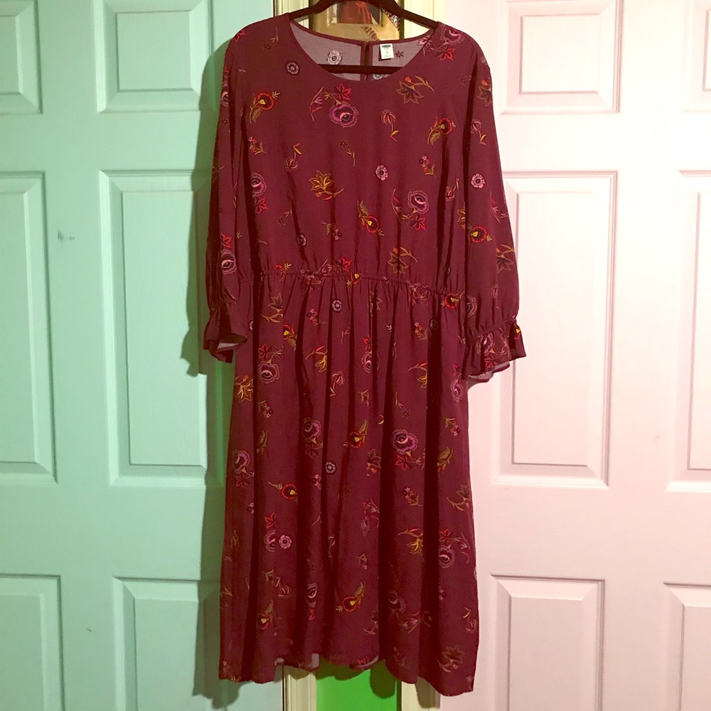 Maroon floral Old Navy dress